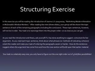 structuring exercise