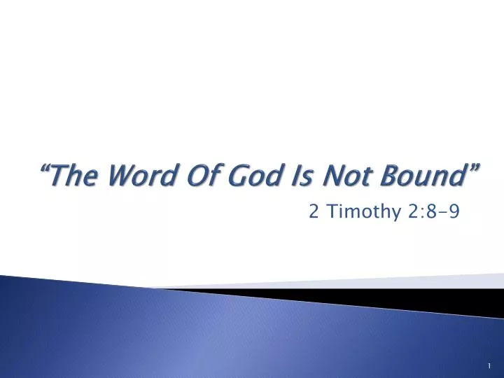 the word of god is not bound