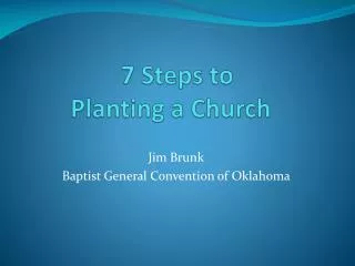 7 Steps to Planting a Church