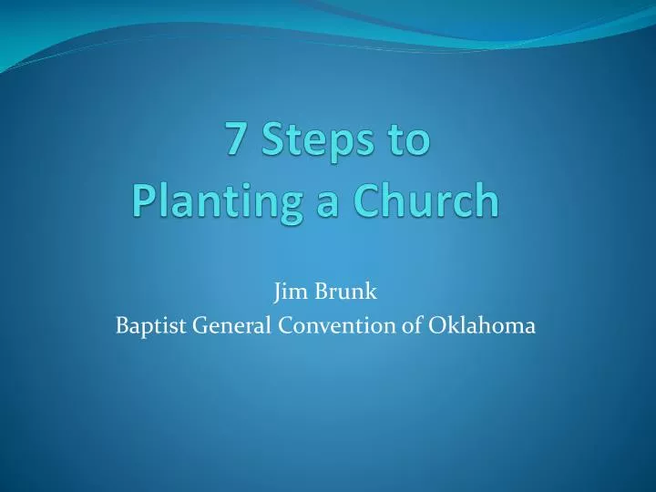 7 steps to planting a church
