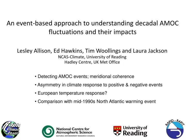 an event based approach to understanding decadal amoc fluctuations and their impacts