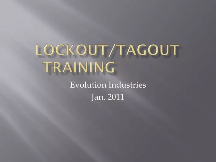 lockout tagout training