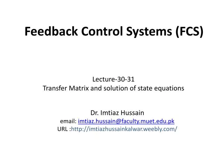 feedback control systems fcs