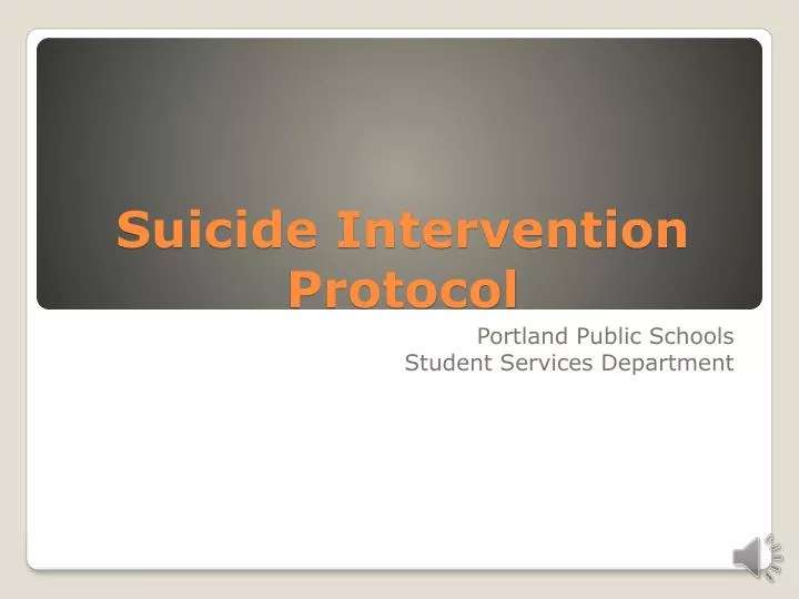 suicide intervention protocol