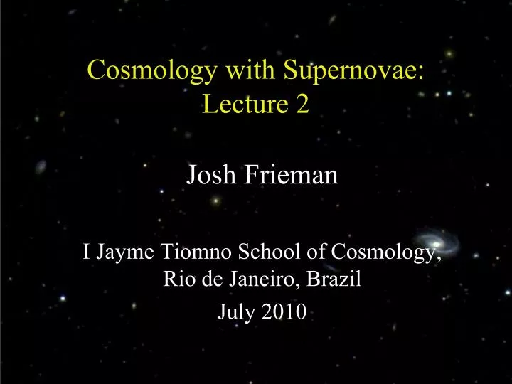 cosmology with supernovae lecture 2