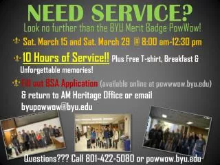 NEED SERVICE?