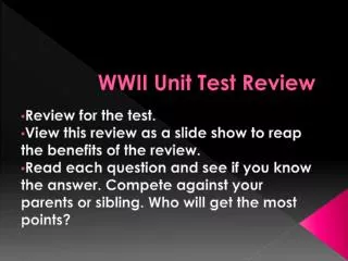 WWII Unit Test Review