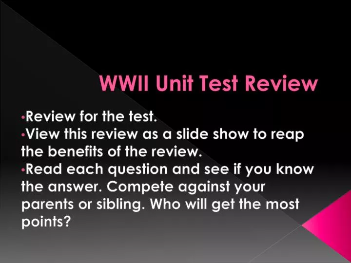wwii unit test review