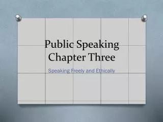 Public Speaking Chapter Three