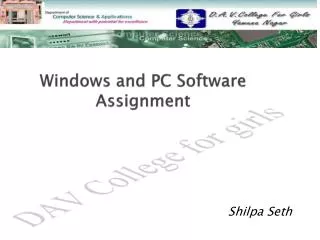 Windows and PC Software Assignment