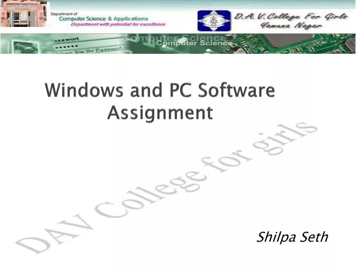 windows and pc software assignment