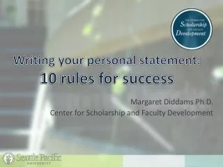 Writing your personal statement: 10 rules for success