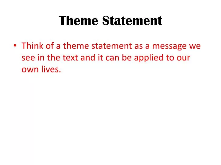 theme statement