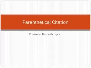 Parenthetical Citation