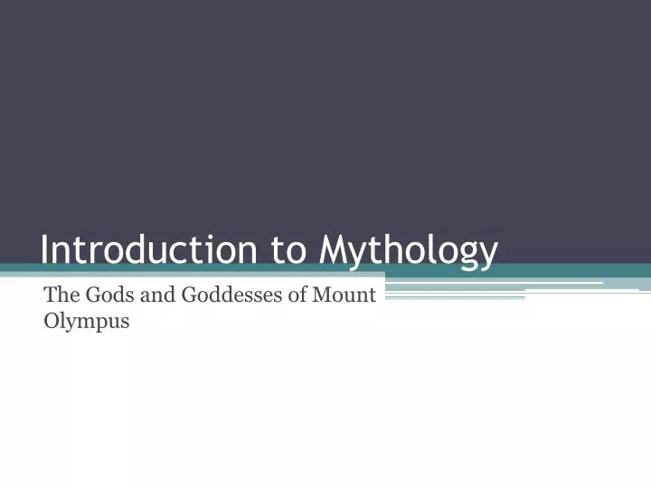 introduction to mythology