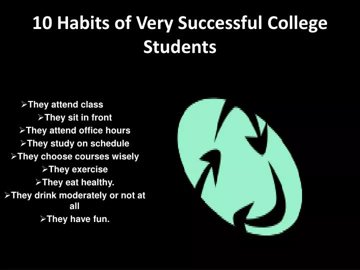 10 habits of very successful college students