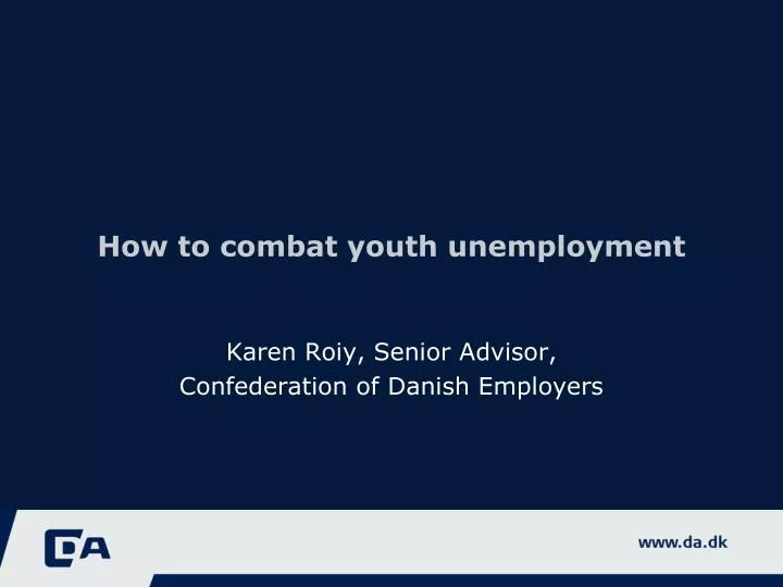 how to combat youth unemployment