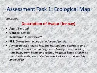 Assessment Task 1: Ecological Map