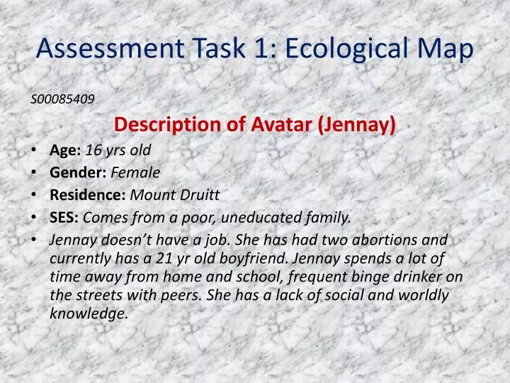 assessment task 1 ecological map