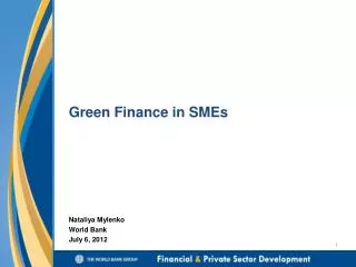 Green Finance in SMEs