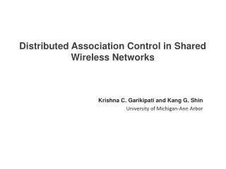 Distributed Association Control in Shared Wireless Networks