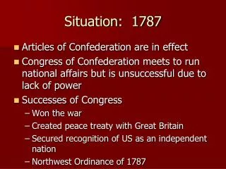 Situation: 1787