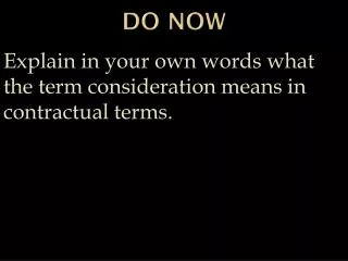 do now