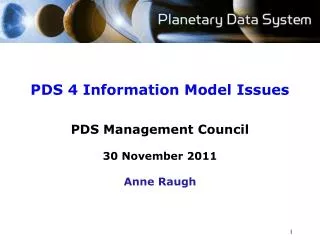 PDS 4 Information Model Issues