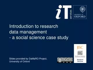 Introduction to r esearch data management - a social science case study