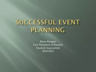 Successful Event Planning