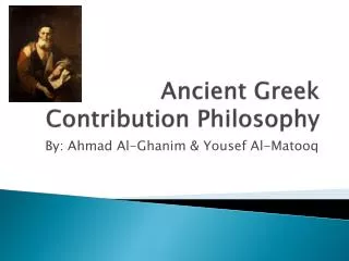 Ancient Greek Contribution Philosophy