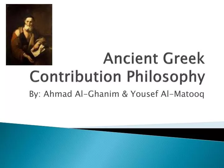 ancient greek contribution philosophy