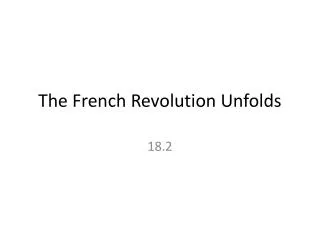 The French Revolution Unfolds
