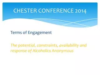 CHESTER CONFERENCE 2014