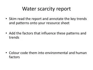 Water scarcity report