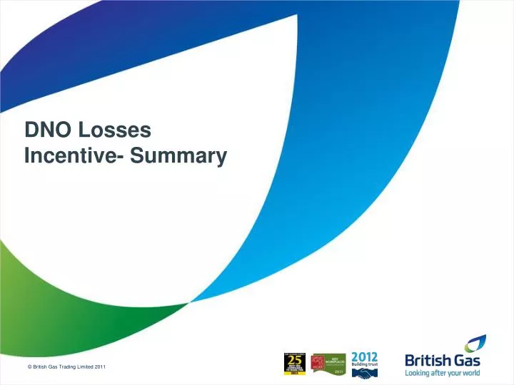 dno losses incentive summary