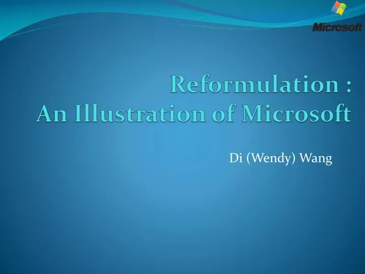 reformulation an illustration of microsoft