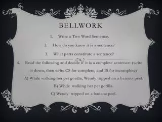 Bellwork