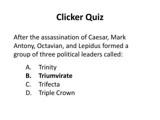 Clicker Quiz