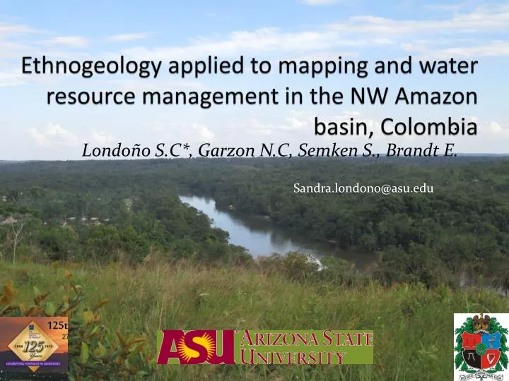 ethnogeology applied to mapping and water resource management in the nw amazon basin colombia
