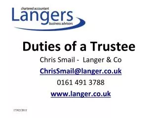 Duties of a Trustee
