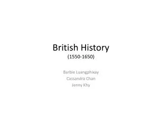 British History (1550-1650)