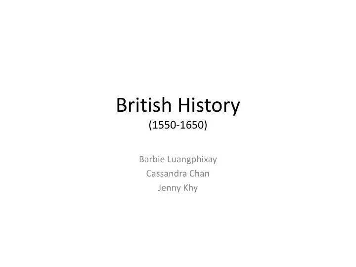 british history 1550 1650