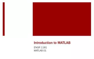introduction to matlab