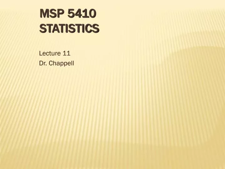 msp 5410 statistics
