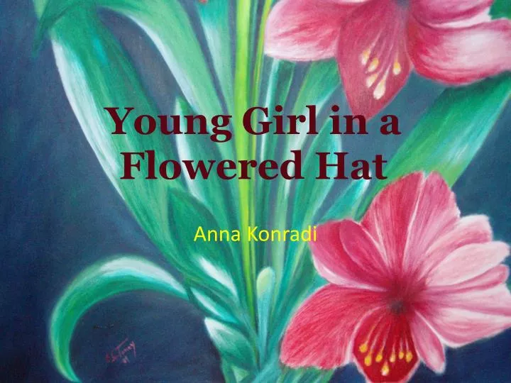 young girl in a flowered hat