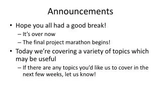 Announcements