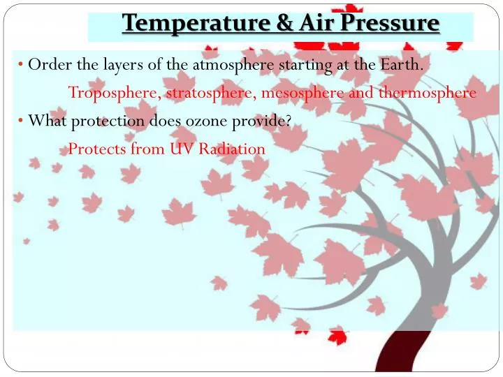temperature air pressure