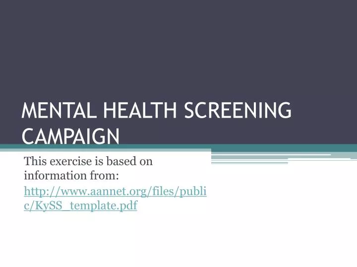 mental health screening campaign