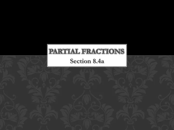 partial fractions